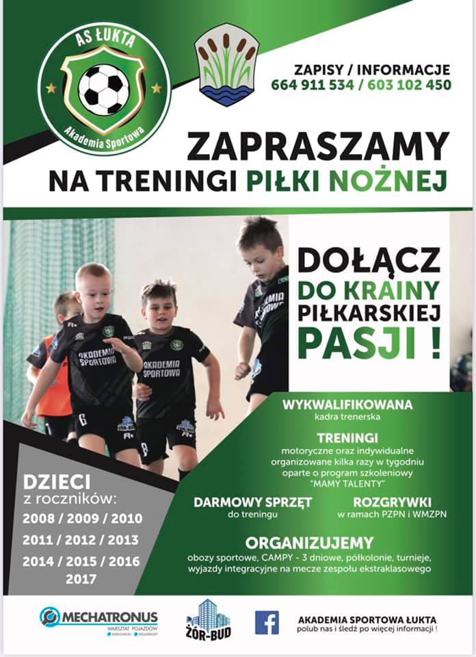 Plakat o treningach piłki nożnej dla dzieci